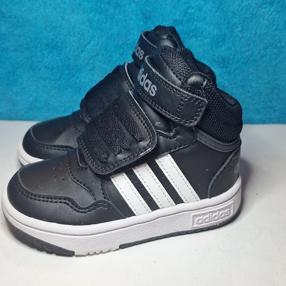 Adidas High Tops Toddler High Top Adidas Hoops Mid AC  Kid's Shoes 6  LIKE NEW - Picture 3 of 8